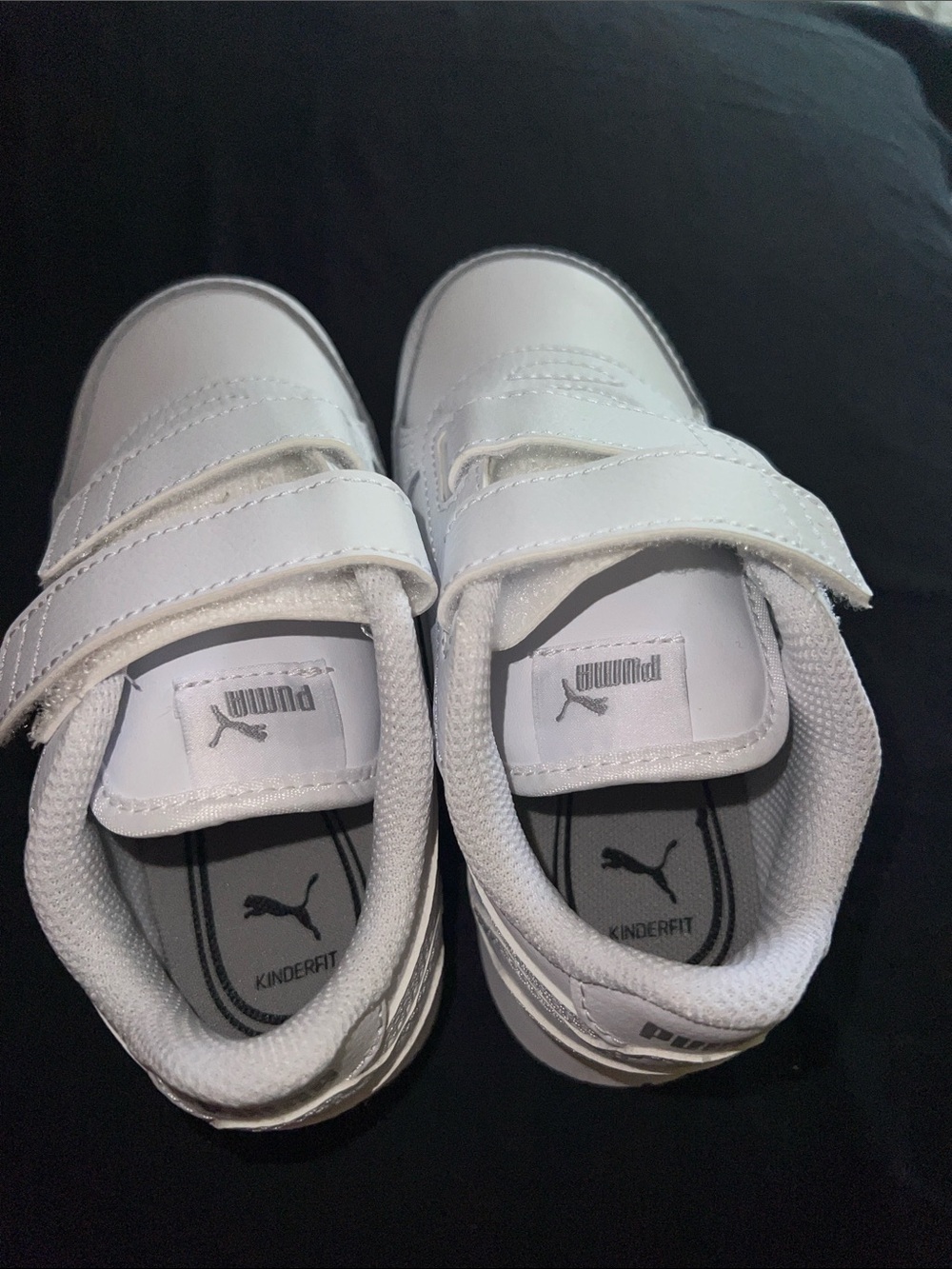 Puma Kids White Velcro Sneakers